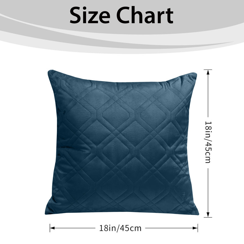 Aspire Homeware Diamond-Pattern Square Velvet Cushion Cover, Navy, Pack of 4