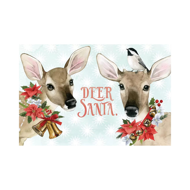 «Deer Christmas Collection A» par Grace Popp - peinture sur toile tendue, H 40 po x l 60 po x 1,5 po