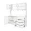 Grande armoire huche de cuisine l 63 po, armoire de rangement autoportante avec 4 portes, 4 tiroirs et tablette à micro-ondes