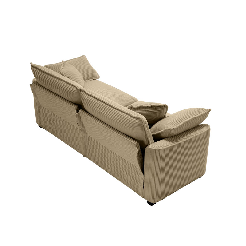 Velours côtelé brun clair pour les appartements, avec 4 coussins, offrant un endroit confortable pour asseoir les clubs, y compris l'ambiance chic