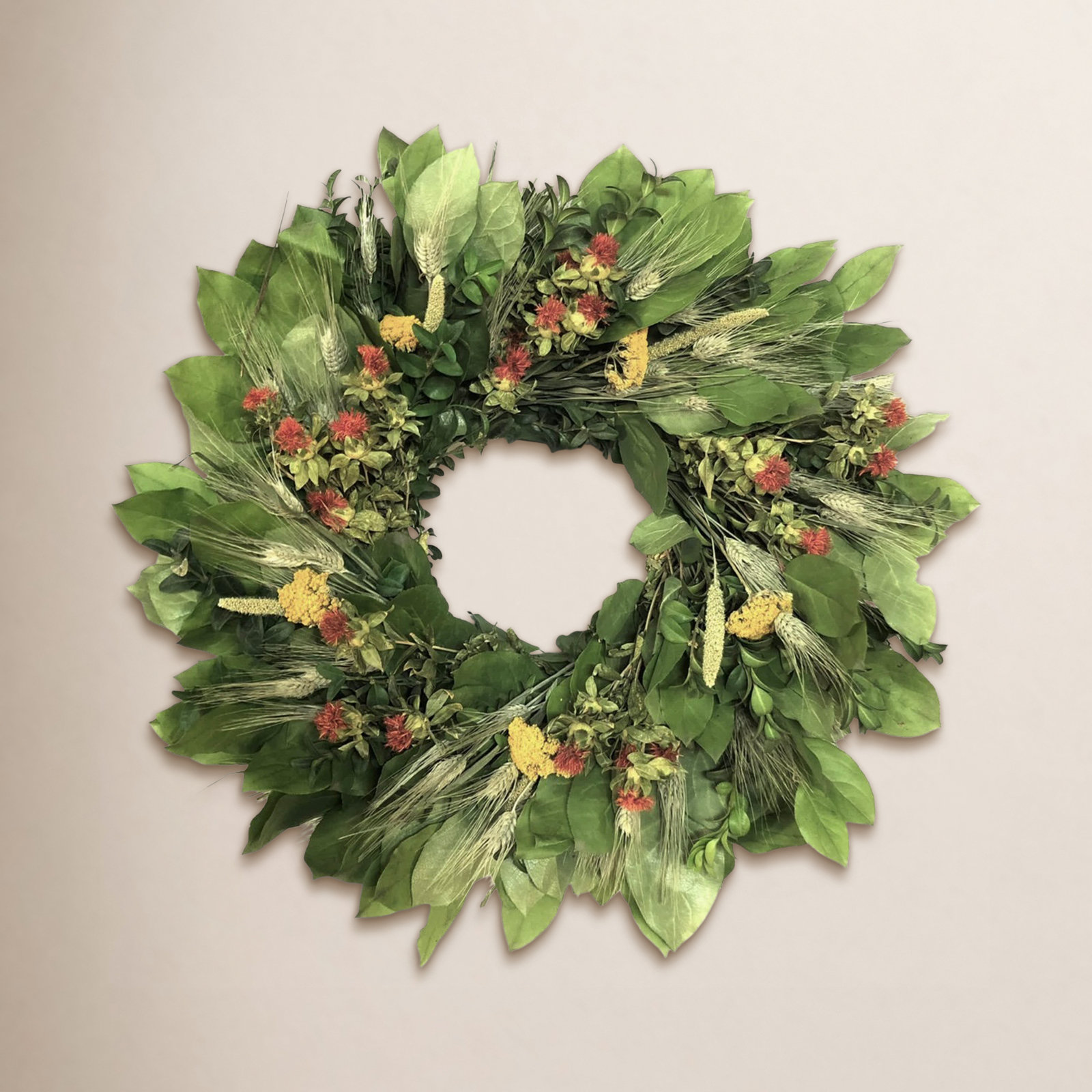 Handcrafted Dried Mixed Assortment Wreath, 30" H x 30" W x 6" D