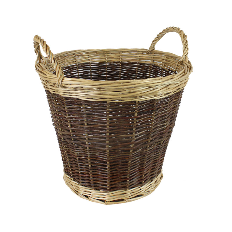 Hand Woven Wicker Laundry Basket with Handles, Medium (48 cm x 48 cm x 48 cm)