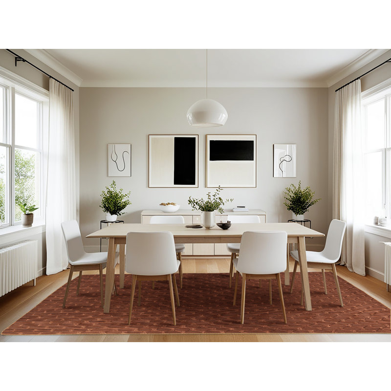 Machine Washable Trellis Brown Area Rug, Rectangle 7' x 10'