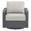 Chaise d'extérieur pivotante en aluminium avec coussins-953829539