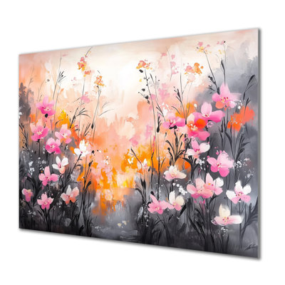 Vibrant Blooms Summer Flowers Field - Botanicals, décoration murale en métal, impression moderne sur métal