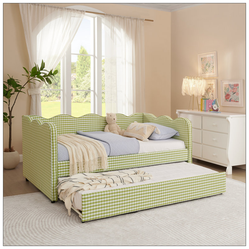 Lit pour chambre à coucher, Vert, Lit simple