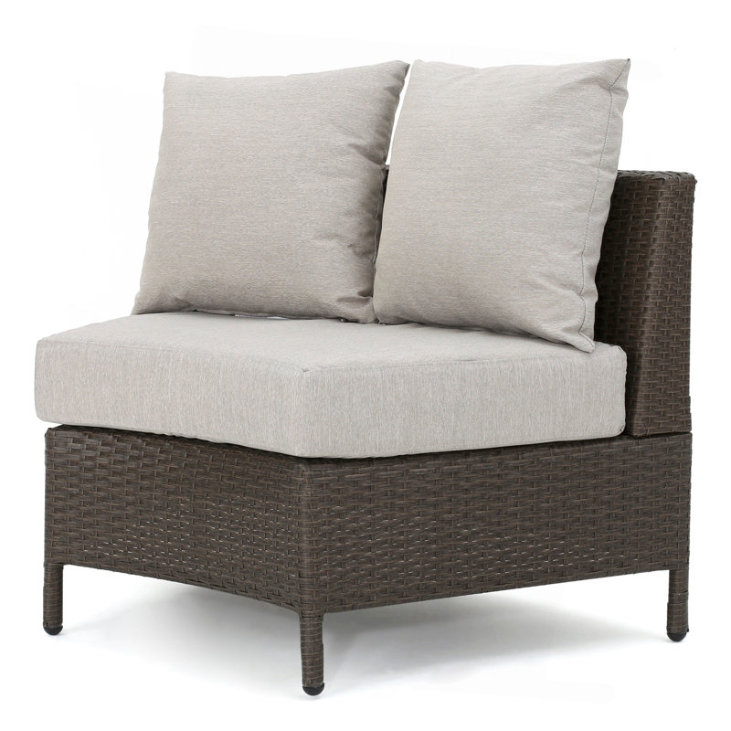 Canapé Limon, Coussin beige / structure brune