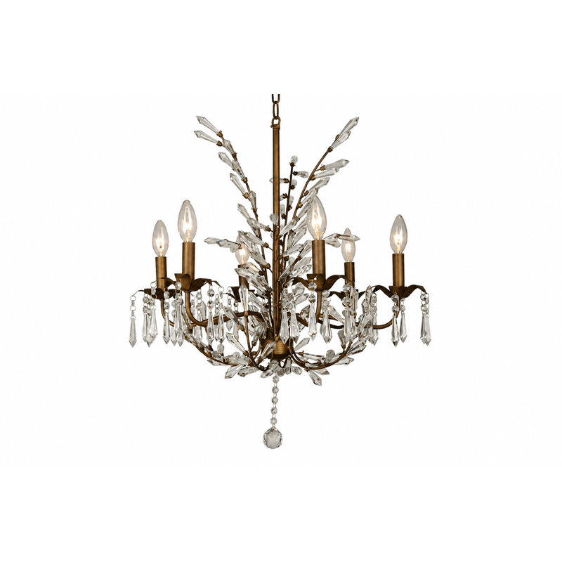 Lustre en cristal antique traditionnel 6 lumières