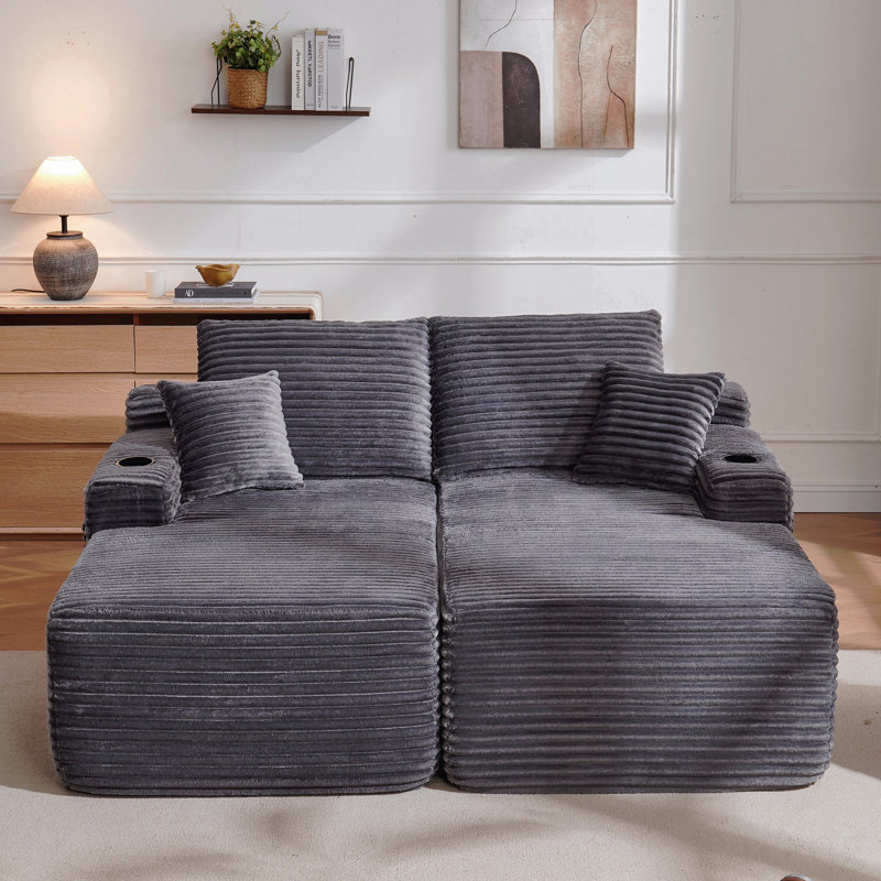 Canapé modulaire Cloud, méridienne en L avec méridienne en R avec assise profonde et canapé confortable à 2 places pour un salon moderne,