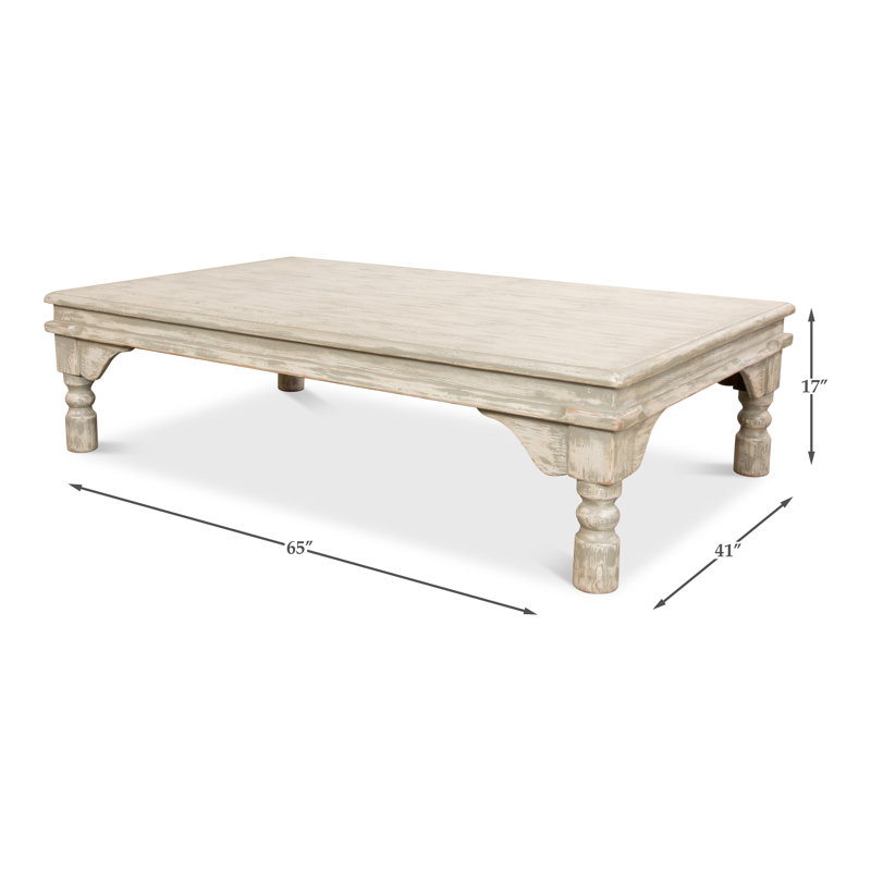 Kaffe Solid Wood Coffee Table, Washed Gray
