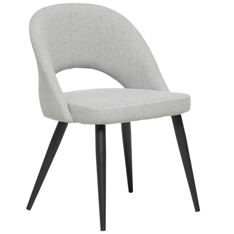 Chaise d'appoint en tissu Albeiro, Noir, Gris clair