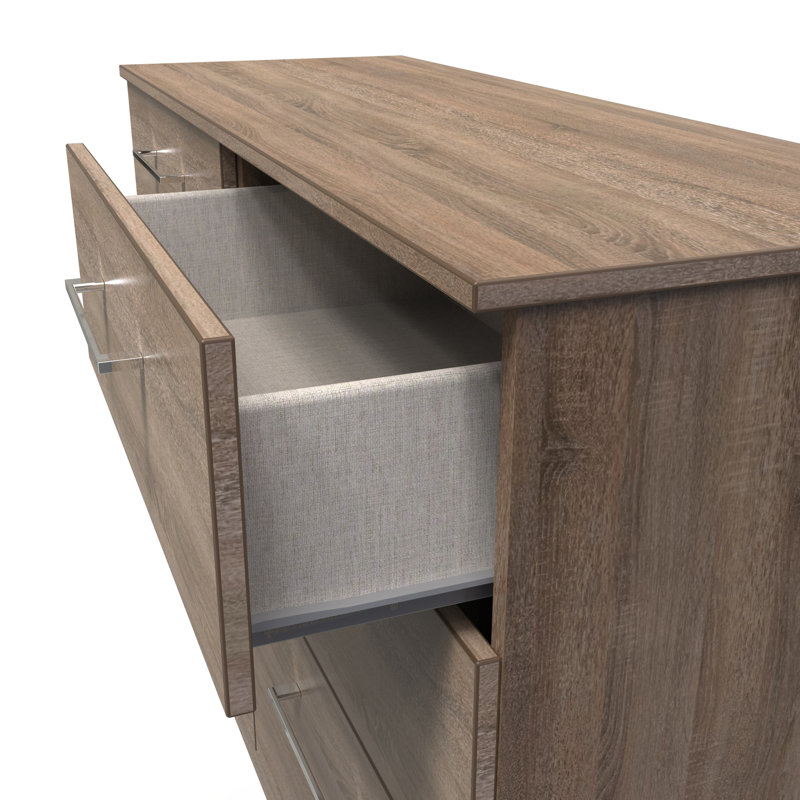Fully Assembled Ingram 6 Drawer Chest, Darkolino Oak