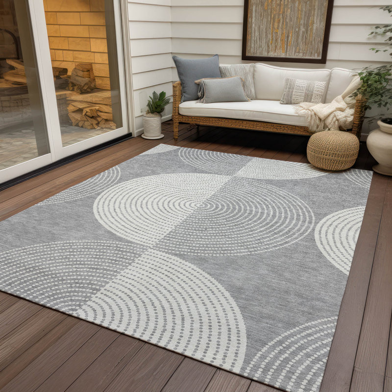 Machine Washable Indoor/Outdoor Howle ACN2275 Geometric Rug, Rectangle 3' x 5'