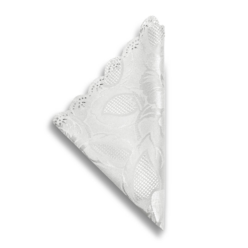 Oley Luxury Rose Damask Table Range, White, 2cm W x 180cm L