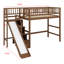 Lit mezzanine avec escalier de rangement, glissade et éclairage DEL-1629125194