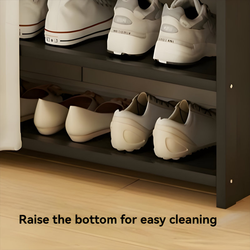 Foldable Multi-Tier Shoe Rack For Small Spaces – Bamboo Entryway Storage Shelf For Home/Apartment