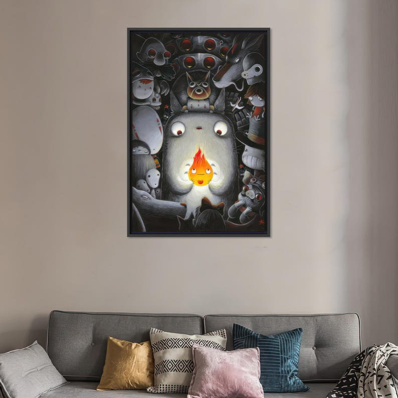 Print on Canvas, Framed Print without Mat, 30 cm H x 20 cm W, Black