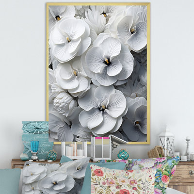 " White Pansies Elegance "