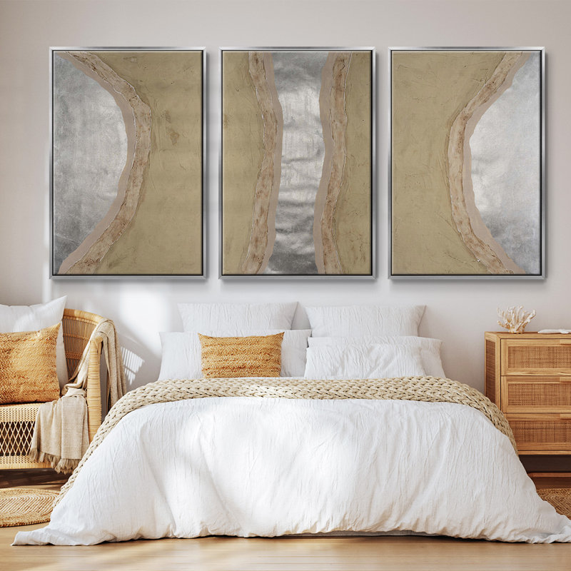 " Silver Lake I " 3 - Pieces, Silver, 36" H x 72" W