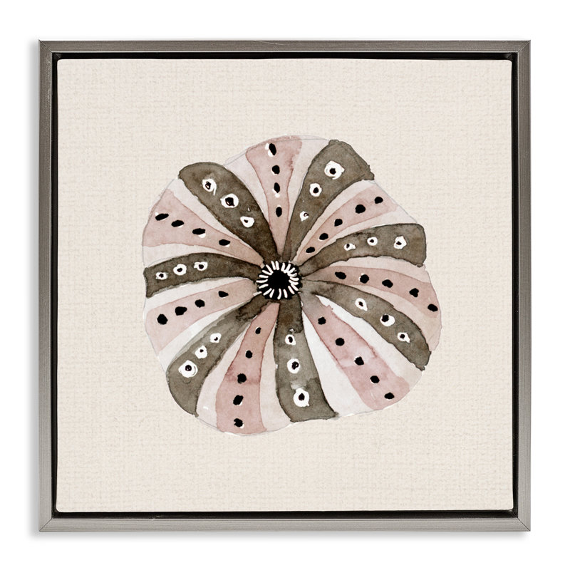 Cadre flottant taupe rayé par oursin, design par Lanie Loreth, H 18 po x l 18 po, Cadre flottant gris lustré