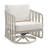 Scheer Cream Metal Outdoor Swivel Lounge Chair With Pearl Cushions