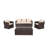 Arlington 5-Person 4-Piece PE Wicker Patio Conversation Set with Cushions and Storage Table-1696231288