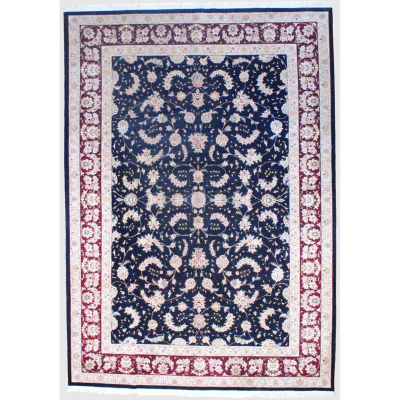 Tapis en laine et soie Tabriz fait à la main