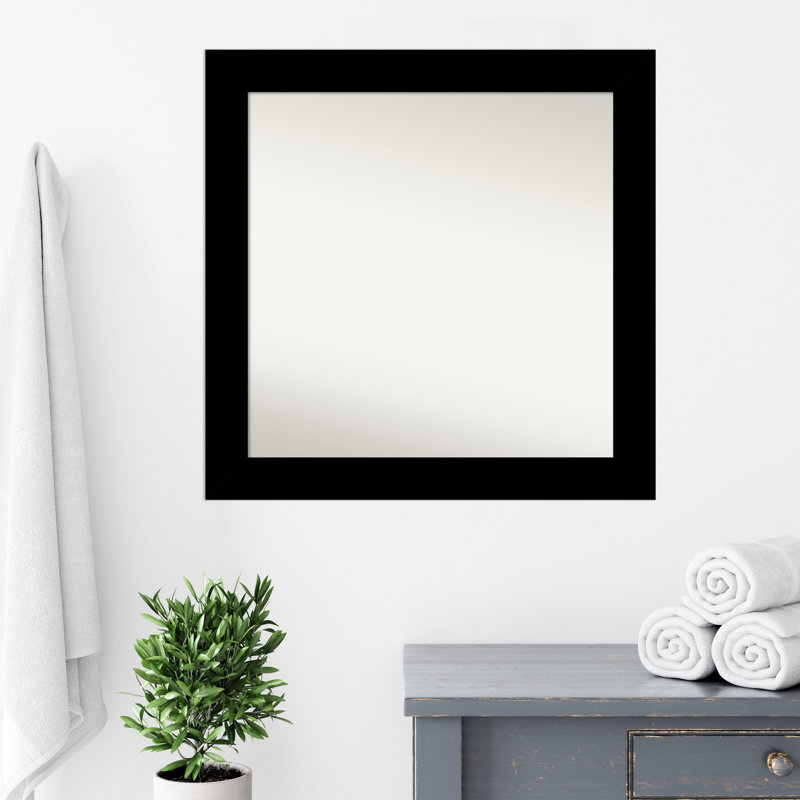 Miroir mural Jini, Noir, 31,5 po x 31,5 po, Carré