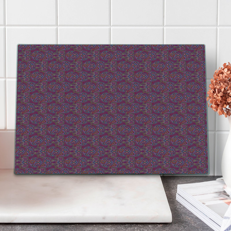 Planche à découper Ambesonne mauve à motif cachemire traditionnel mauve et multicolore