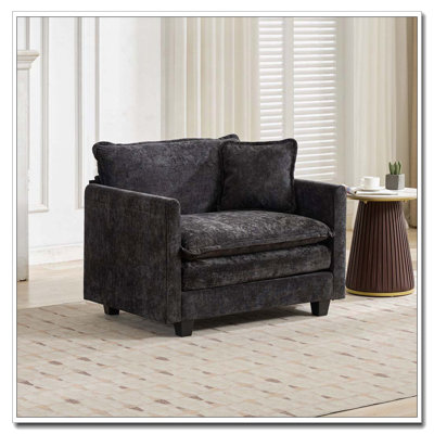 Fauteuil club en tissu d'ameublement en chenille