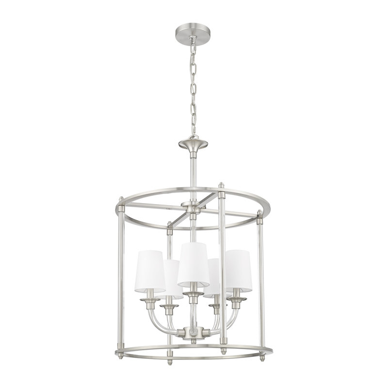 Lustre 5 lumières Adiyah, Nickel brossé