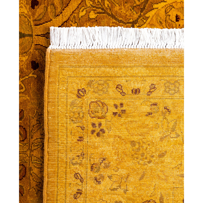 Overdyed Hand-Knotted Wool Modern-Contemporary Gold Area Rug 6' 0" x 8' 6"