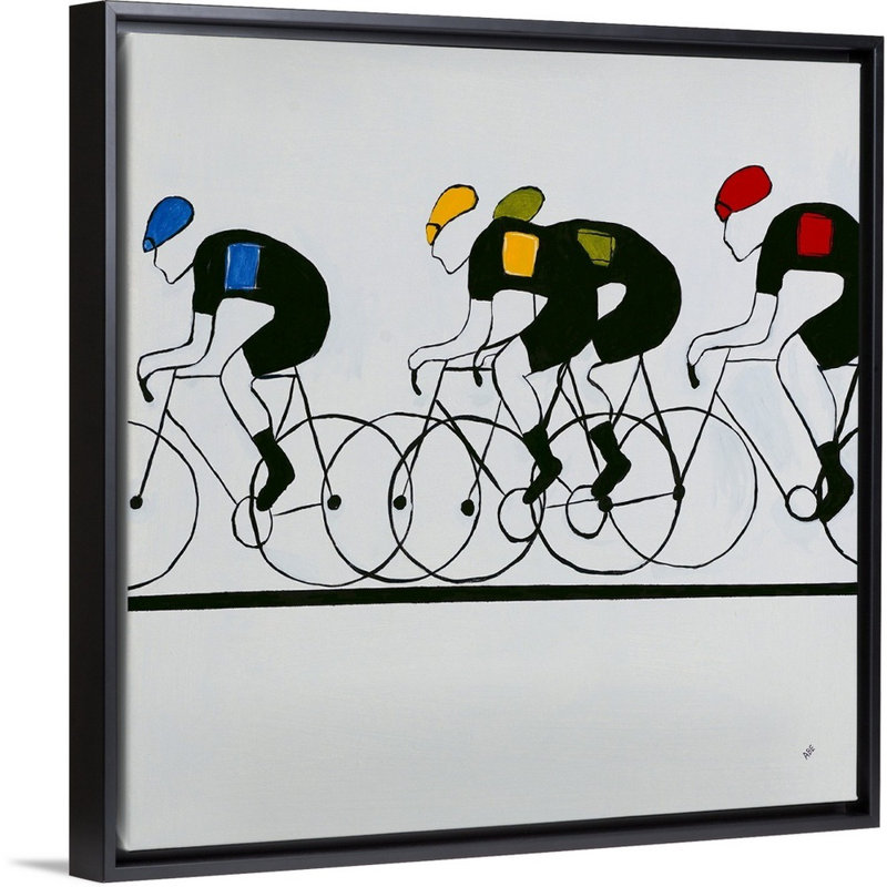 « break out », peinture sur toile, H 13,7 po x l 13,7 po x P 1,75 po, Cadre flottant noir