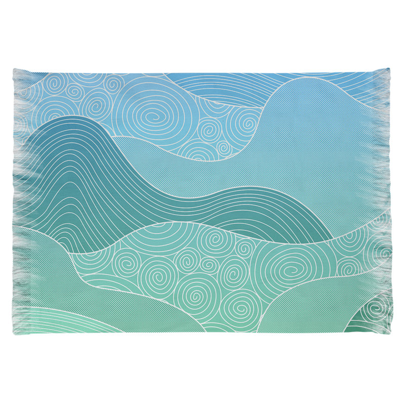 Tapis bleu/bleu-vert ondulations à la main dégradé Mcguigan, Oui