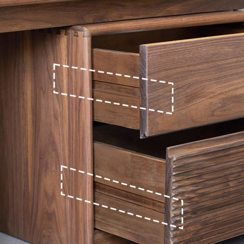 Meuble télé rétro rétractable en bois massif
