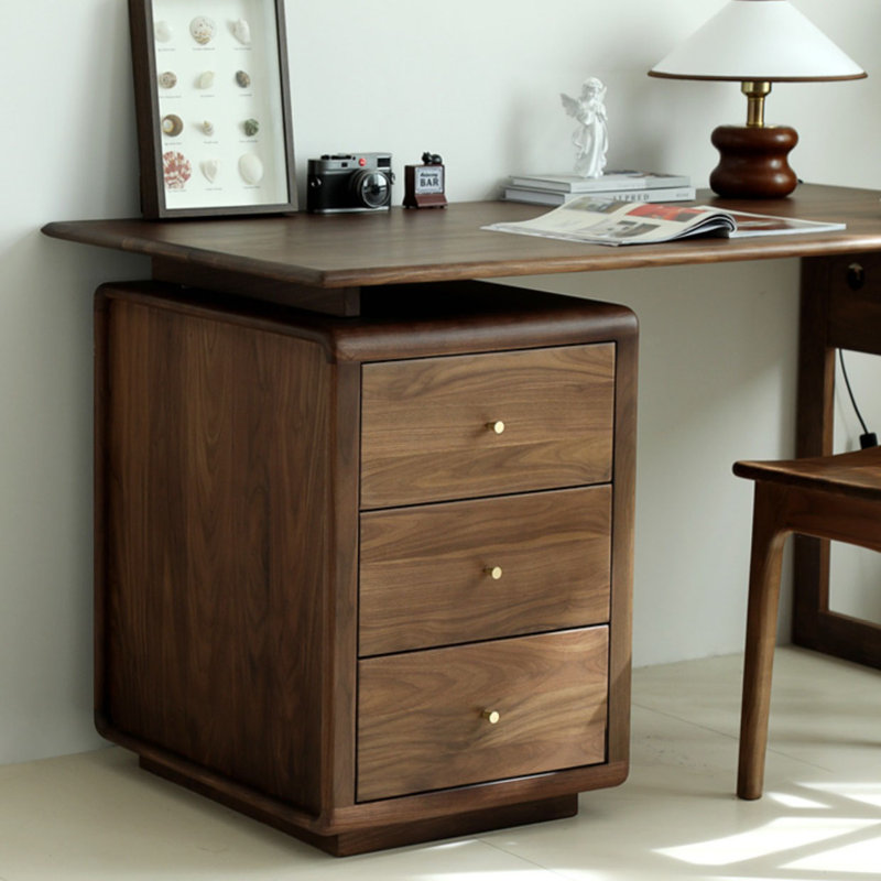 Bureau en noyer massif avec rangement, H 29,5 po x l 55,1 po x P 27,6 po