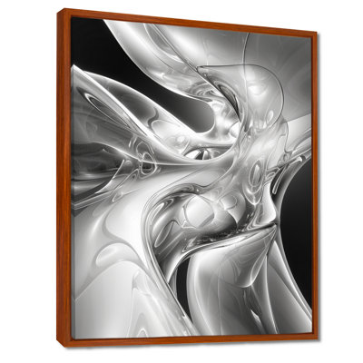 Grey Black Abstract Steel Serenade I - Abstract Print Wall Art Living Room