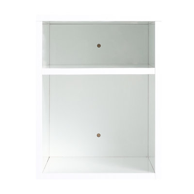 Small Wall Mounted Storage Shelf, 12 Inch, Glossy White - For Bathroom, Bedroom, Kitchen Inch Shelf Units Use