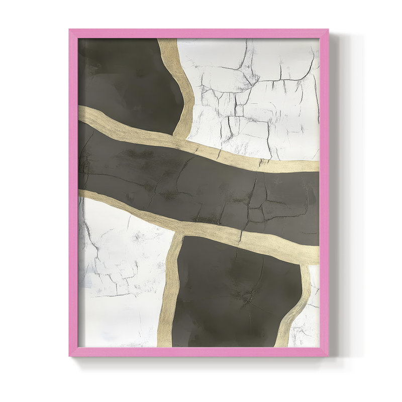 «Abstract XV», reproduction encadrée - prête à être accrochée, Rose, H 10 po x l 8 po
