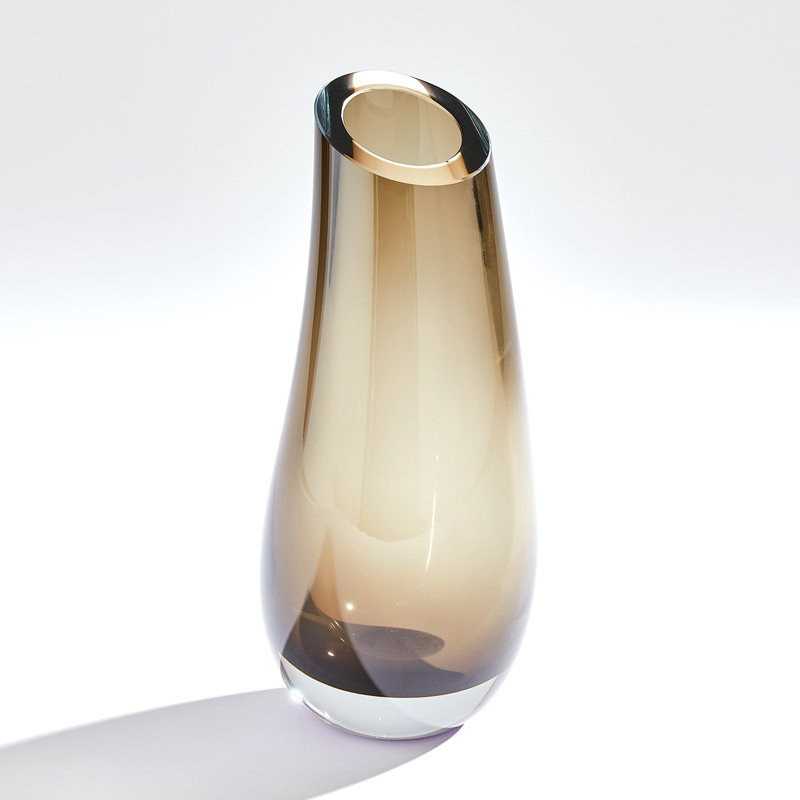 Glass Table Vase, Brown