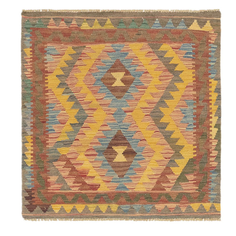 Lorain One-of-a-Kind 3'2" X 3'4" New Age Wool Area Rug in Puce
