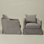 Fauteuil demi-tonneau pivotant avec coussins décoratifs l 32,3 po-1206183795