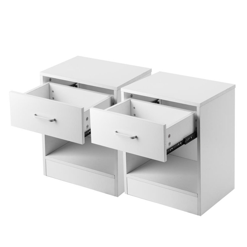 Table de chevet 1 tiroir Baden, Blanc
