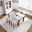 Ensemble de mobilier de salle à manger moderne 5 pièces, coin repas pour 4 personnes pour la cuisine, table de style faux marbre de 46 po et 4 chaises rembourrées avec pieds en bois d'hévéa massif
