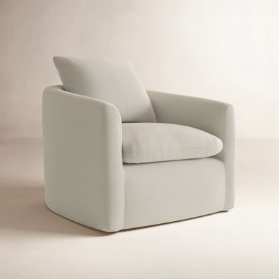 Fauteuil demi-tonneau pivotant rembourré Menta