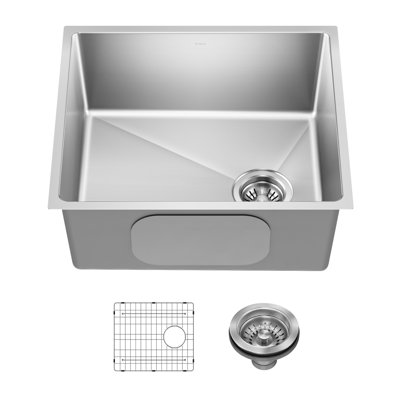 Évier de cuisine à cuve simple encastrable en acier inoxydable calibre 18 KRAUS Fairlane