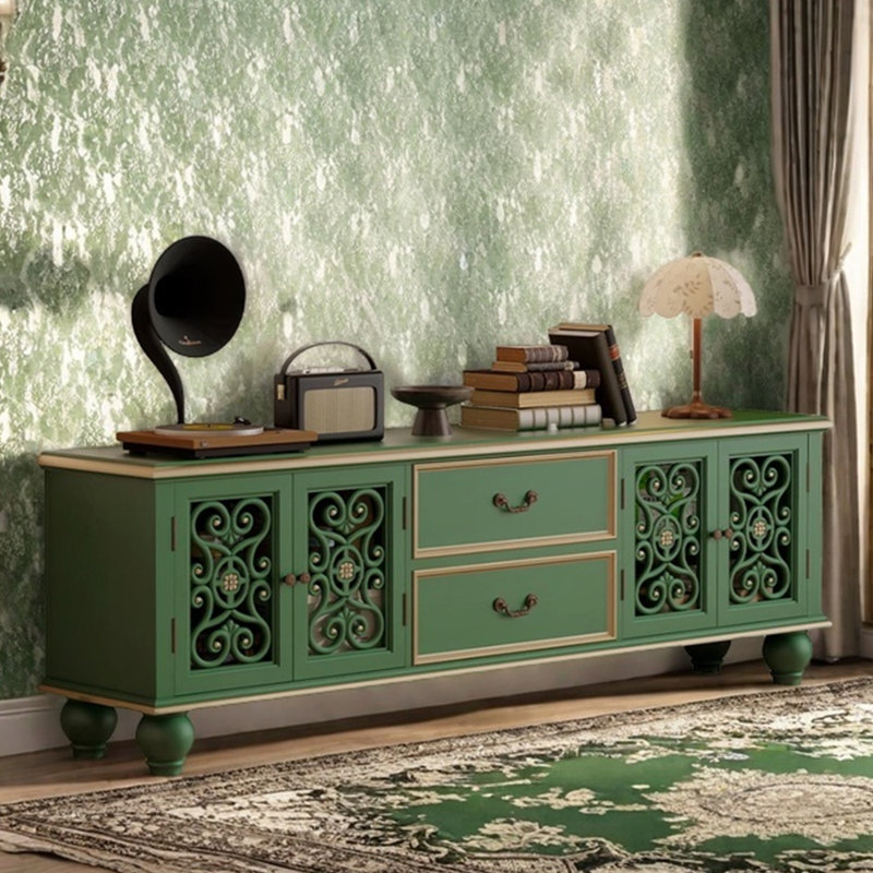 Meuble télé en bois massif Niche Design, H 22,83 po x L 78,74 po x l 15,74 po