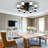 21.7" Ceiling Fan Light With Dimmable Light & Remote Control, Windmill-shaped Flush Mount Ceiling Fan 6 Speeds Reversible Low Profile With 5 Blade For Kitchen Dining Room Bedroom Livng Room Hallway