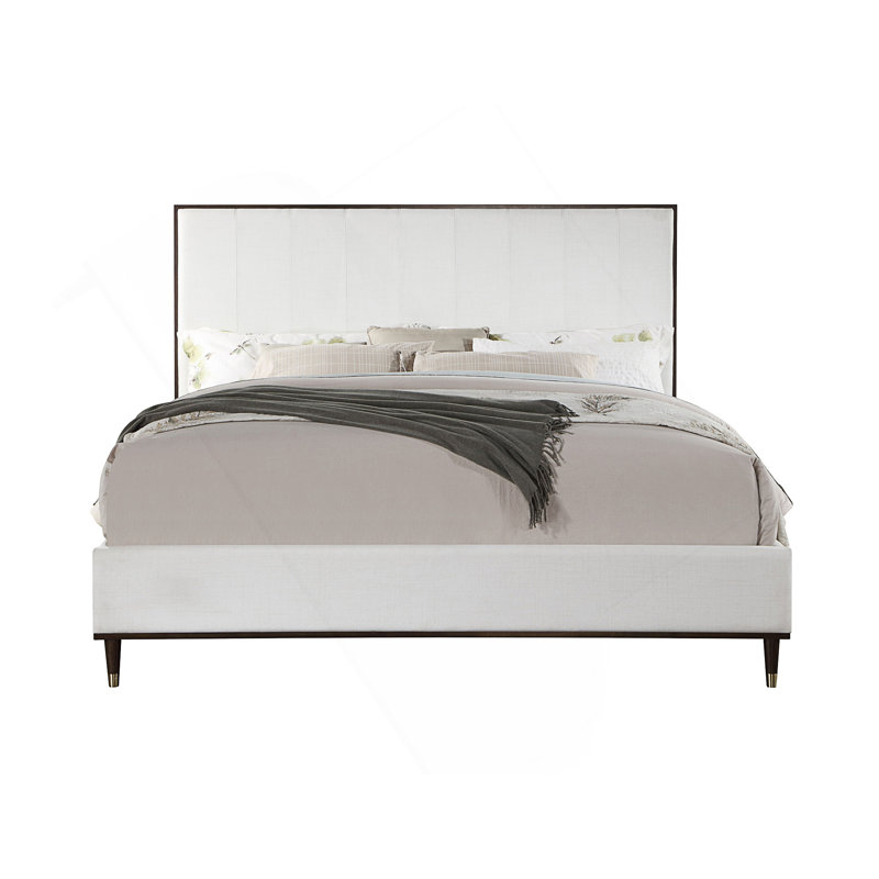 Grand lit en tissu Cerana gris clair Cerana