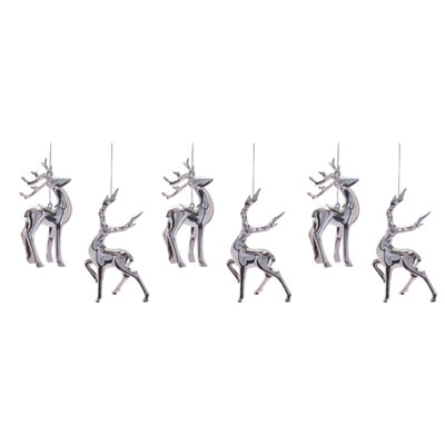 Glass Deer Ornaments (Set of 6)